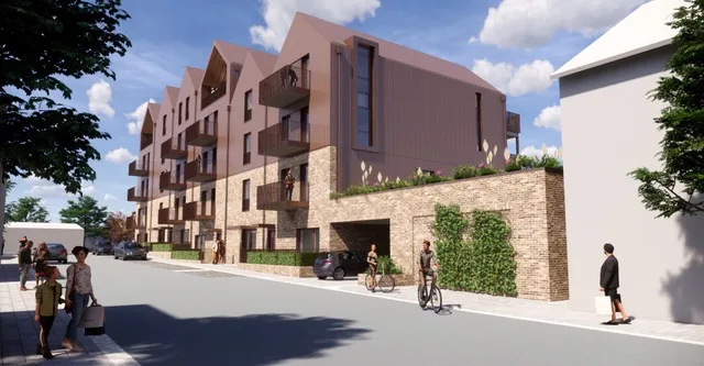 The affordable housing scheme in Borehamwood town centre, showing the 27 one, two and three-bedroom homes.