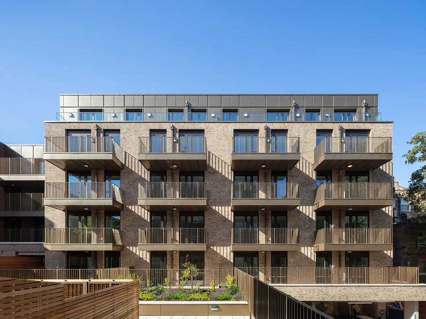 The residential development in W10, showing the 20 contemporary three-bedroom townhouses.